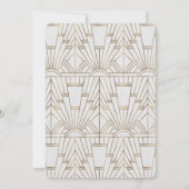 ホワイト金ゴールド素晴らしギャツビーアールデコ50バースデーパーティー 招待状 (裏面)