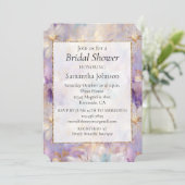 ホワイト金ゴールド紫ブルーフェミニンフローラ 招待状 (スタンド正面)