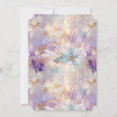 ホワイト金ゴールド紫ブルーフェミニンフローラ 招待状 (裏面)