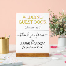 ホワイト金ゴールド結婚カラーのゲストブック名
