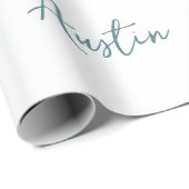 ホワイト金ゴールド結婚ネイビー/シャワーおめでとう ラッピングペーパー (ロールコーナー)