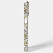 ホワイト金ゴールド装飾3Dフローラフローラ Case-Mate iPhoneケース (裏面 / 右)