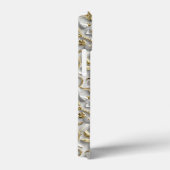 ホワイト金ゴールド装飾3Dフローラフローラ Case-Mate iPhoneケース (裏面 / 右)