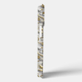 ホワイト金ゴールド装飾3Dフローラフローラ Case-Mate iPhoneケース (裏面 / 右)