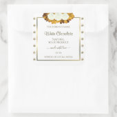 ホワイト金ゴールド製品ラベルオレンジバラ葉ズジュエル スクエアシール (バッグ)