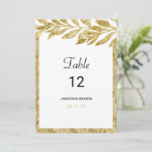 ホワイト金ゴールド離れエレガンスフローラテーブル番号 招待状 (スタンド正面)