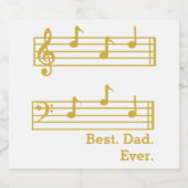 ホワイト金ゴールド音楽愛好家ノート最高のパパ永遠の高音 スパークリングワインラベル (シングルラベル)