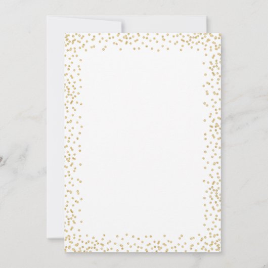 ホワイト金ゴールド50th誕生日パーティー 招待状 (裏面)