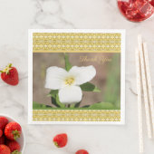 ホワイト金ゴールド&グリーントリリウム紙ナプキンス (インサイチュ)