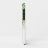 ホワイト金ゴールド&ティール(緑がかった色)ブルーグリッターモダンコースタルグラム Case-Mate iPhoneケース (裏面/左)