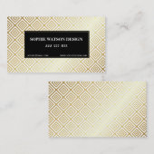 ホワイト金ゴールド&ブラック金属クラシック製ビジネスカード 名刺 (正面/裏面)