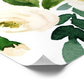 ホワイト開花スクエア結婚プラグ抜き式サイン ポスター (角)