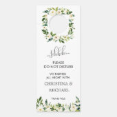 ホワイト開花 |の結婚ゲストは応答不可 ドアノブサイン (正面)