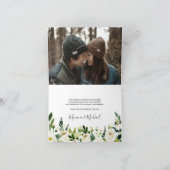 ホワイト開花 |の結婚写真サンキューカード サンキューカード (内部)