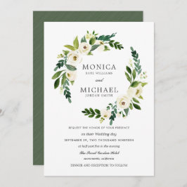 ホワイト開花 |エレガントフローラ結婚リース 招待状