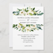 ホワイト開花 |洗練された結婚式招待状 招待状 (正面)