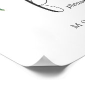 ホワイト開花 |花の結婚式の引き出物標識 ポスター (角)