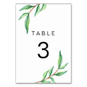 ホワイト離れのミニマリストのグ結婚リーン テーブルナンバー (正面)