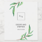 ホワイト離れのミニマリストのグ結婚リーン ワインラベル (シングルラベル)