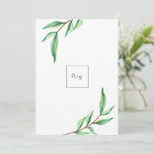 ホワイト離れのミニマリストのグ結婚リーン 招待状 (スタンド正面)