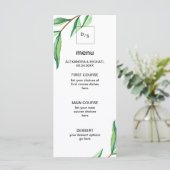 ホワイト離れのメニューのミニマル結婚リスト緑 メニュー (スタンド正面)