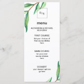 ホワイト離れのメニューのミニマル結婚リスト緑 メニュー (正面)