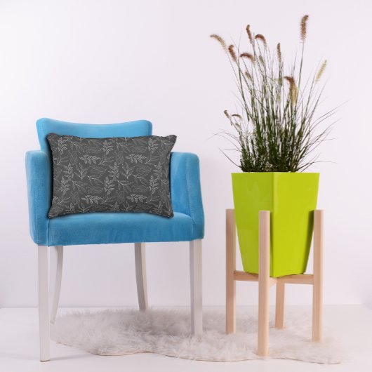 ホワイト離れパターン濃いグレーのアクセント枕 アクセントクッション