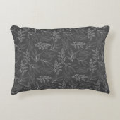 ホワイト離れパターン濃いグレーのアクセント枕 アクセントクッション (正面)