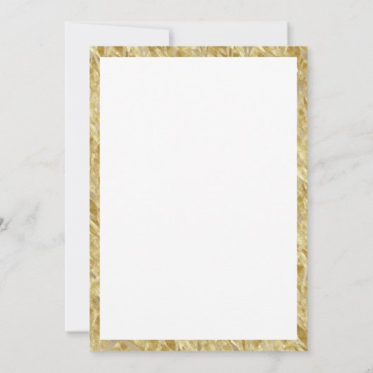 ホワイト離れ金ゴールドエレガンス結婚フローラ 招待状 (裏面)