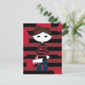 ホワイト顔シリアルキラーポストカード ポストカード (スタンド正面)