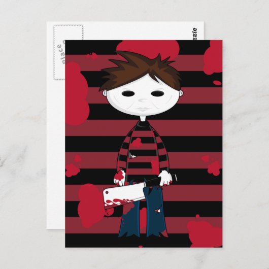 ホワイト顔シリアルキラーポストカード ポストカード (正面/裏面)