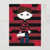 ホワイト顔シリアルキラーポストカード ポストカード (正面)