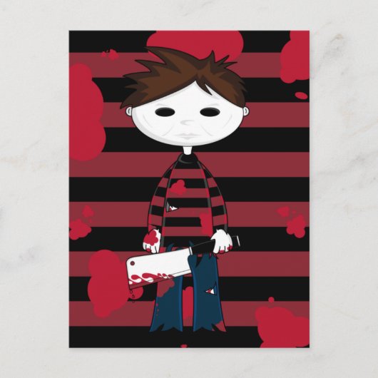 ホワイト顔シリアルキラーポストカード ポストカード (正面)