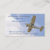 ホワイト飛行機フライトスクールインストラクターパイロット 名刺 (正面)