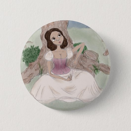 ホワイト魔法 缶バッジ (正面)