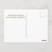 ホワイト魚釣りボート海サバンナグルジア ポストカード (裏面)