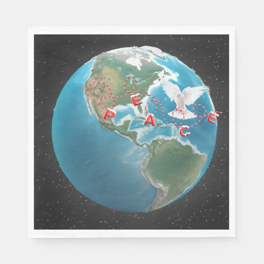 ホワイト鳩とクリスマスの平和 スタンダードランチョンナプキン (正面)