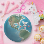 ホワイト鳩とクリスマスの平和 ペーパープレート (パーティー)