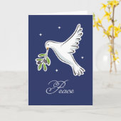 ホワイト鳩のホリデーシーズンカードと文字"平和" カード (黄色い花)