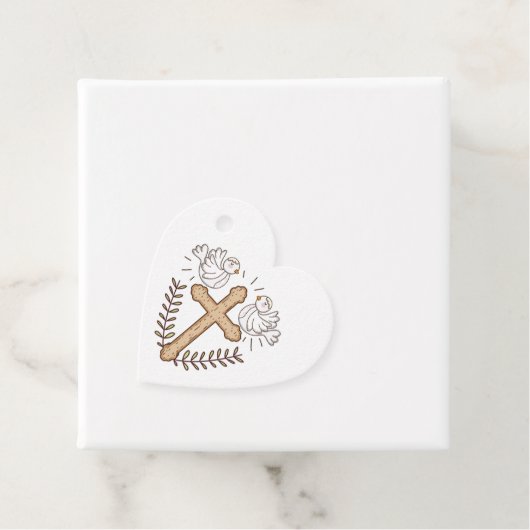 ホワイト鳩の宗教十字洗礼《キリスト教》洗礼式や命名式 フェイバータグ (インサイチュ)