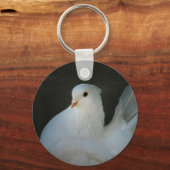 ホワイト鳩の平和のシンボル キーホルダー (正面)