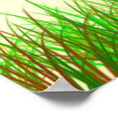 ホワイト鳩の緑のフィールド ポスター (角)