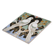 ホワイト鳩の鳥アールヌーボー鳩の鳥アールデコ タイル (側面)