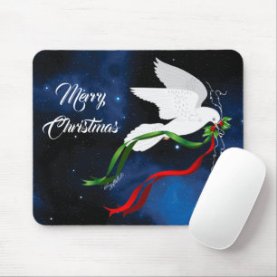 ホワイト鳩クリスマスマウスパッド マウスパッド