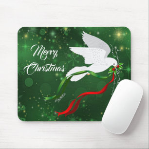 ホワイト鳩クリスマスマウスパッド マウスパッド