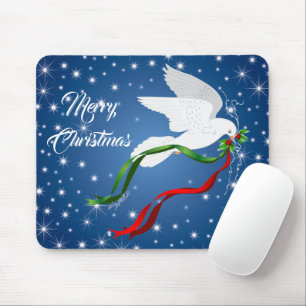 ホワイト鳩クリスマスマウスパッド マウスパッド