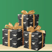 ホワイト鳩スターズムーンメリークリスマスミスター ラッピングペーパー