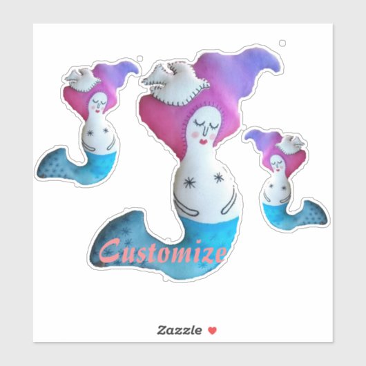 ホワイト鳩マーメイドサンダー_コーブ シール (シート)