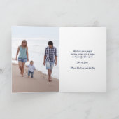 ホワイト鳩1モダン枚ピースネイビーブルー折り畳み シーズンカード (内部)