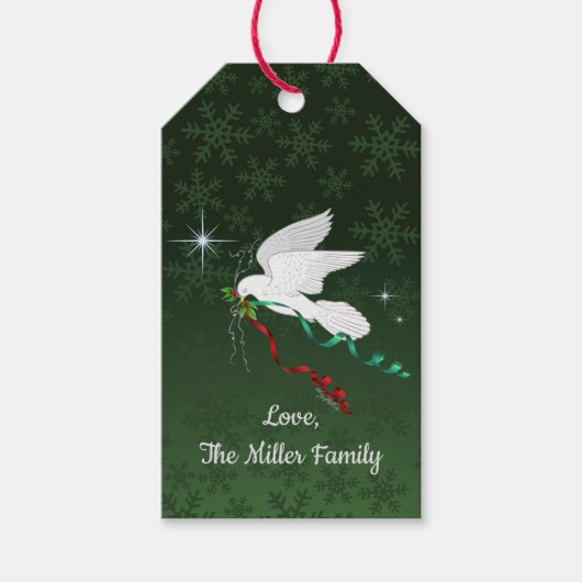 ホワイト鳩 ギフトタグ (正面)